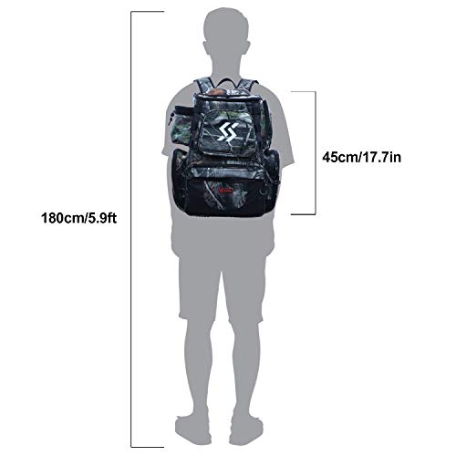 Sougayilang Fishing Tackle Backpack Waterproof Tackle Bag Storage with 4 Trays Tackle Box