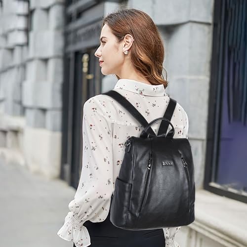 ZOCAI Backpack Purse for Women Medium Anti-Theft Backpacks Purses Design Leather Shoulder Bags with Removable Strap - color: 2-classic Black