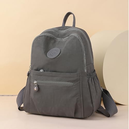 Simple Casual Solid Color Lightweight College Work Backpack Anti Theft Travel Backpack Daypack for Women (Grey) - color: Grey