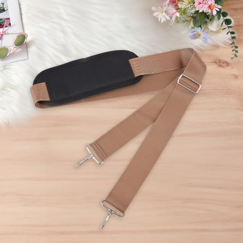 GORGECRAFT Shoulder Strap with Thick Padded 156cm Universal Replacement Laptop Shoulder Strap Adjustable Purse Straps with Buckles for Crossbody Briefcase Computer Messenger Bag Luggage Duffel Camera - color: Camel
