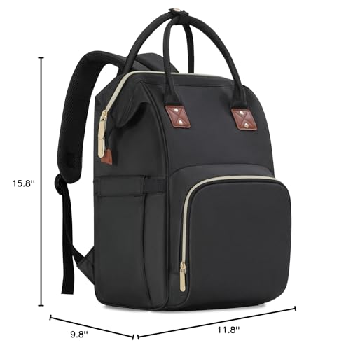 Femuar Diaper Bag Backpack Multifunction Maternity Nappy Baby Bag for Girls & Boys Large Capacity Travel Diaper Bags Dark Black - color: Dark Black