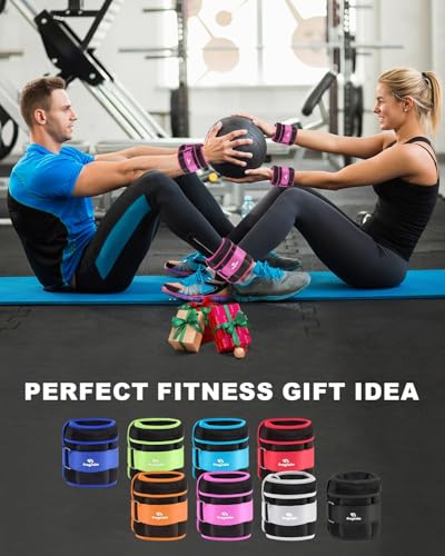 Fragraim Adjustable Ankle Weights 1-3/4/5/6/8/10/12/15/20 LBS Pair with Removable Weight for Jogging, Gymnastics, Aerobics, Physical Therapy - color: Purple, style: 3 lbs each( 6 lbs pair)