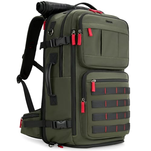 Gonex Travel Backpack, 40L Expandable Carry On, 3-in-1 Convertible - color: Army Green