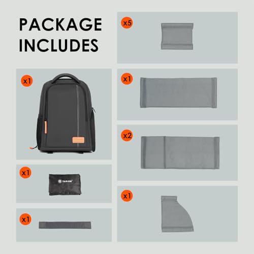 TARION Camera Backpack for Photographers - Compact Camera Bag with 15 Inch Laptop Compartment - Side Access Quick Draw - Anti-theft Hidden Pocket Tripod Holder Rain Cover - TB04 Black - color: Black