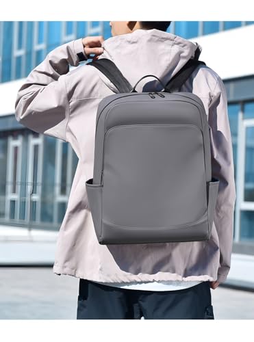 Men's Waterproof Laptop Backpack, Travel Bag, Black, Adjustable Shoulder Straps, Luggage Strap (grey) - color: Grey