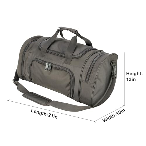 Gym Duffel Bag for Men Sports Duffel Bag with Shoe Compartment (GRAY-Model A) - color: GRAY-Model A