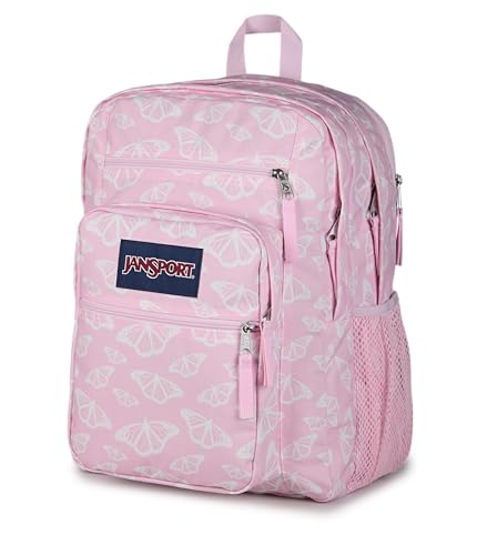 JanSport Laptop Backpack - Computer Bag with 2 Compartments, Ergonomic Shoulder Straps, 15” Laptop Sleeve, Haul Handle - Flutter By - color: Flutter By Pink