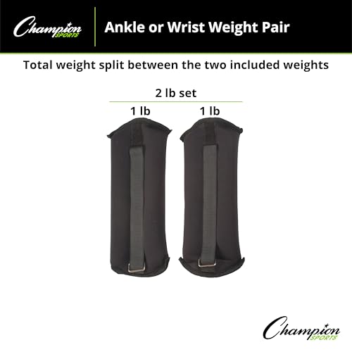 Champion Sports Soft Adjustable Ankle and Wrist Weights - size: 2 lbs.