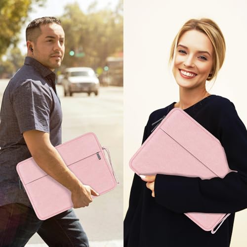 Laptop Sleeve 14 Inch, Water Resistant Traveling Computer Cover with Handle, Shockproof Protective Carrying Laptop Bag Compatible for 14 Inch MacBook Air/Pro, HP, Dell, Lenovo, Pink - color: Pink, size: 14 Inch