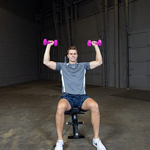 Body-Solid Tools BSTVD12PR Vinyl Dumbbell, Pink, 12lbs, Pair