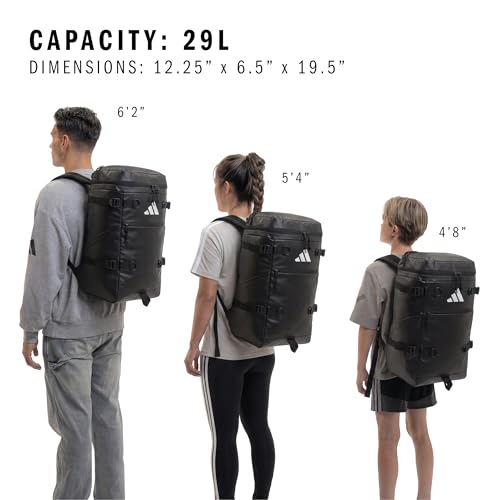 adidas Vista Top-Loading Backpack for Travel and Gym, 29L - color: Black/White