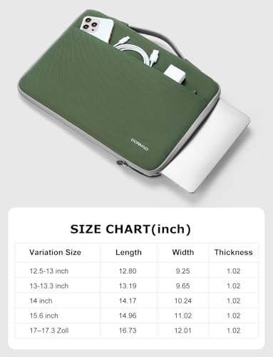 DOMISO 14 inch Laptop Case Sleeve Protective Cover Compatible with 15 inch MacBook Air M4 M3 M2,MacBook Pro,14-15 inch HP Dell ASUS Lenovo Chromebook,Waterproof Computer Cases Bag,Avocado Green - color: Avocado Green, size: 14" Laptop/15" for mac book