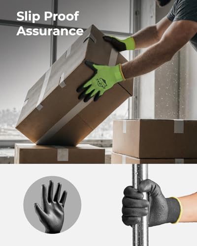 OKIAAS Men's Ultra-Thin and Lightweight Working Gloves with Grip, 12 Pairs, Black, Small - color: Black (12 Pairs), size: Small