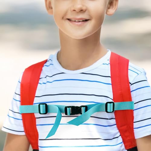 2 Pack Backpack Chest Strap Adjustable Replacement Chest Strap for Backpack with Quick Release Buckle - color: 1 Each of Cyan and Soft Pink