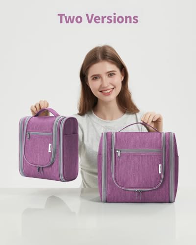 Narwey Large Hanging Travel Toiletry Bag for Women, Makeup Cosmetic Bag - color: AA-Purple, size: Large