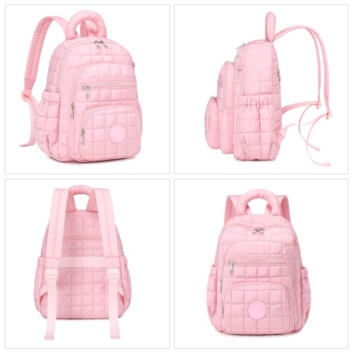 Sisipoet Mini Backpack for Women, 2pcs Small Backpack for Ladies Bookbag Purse for Women with Handy Wallet and Luggage Strap, Pink - color: Pink