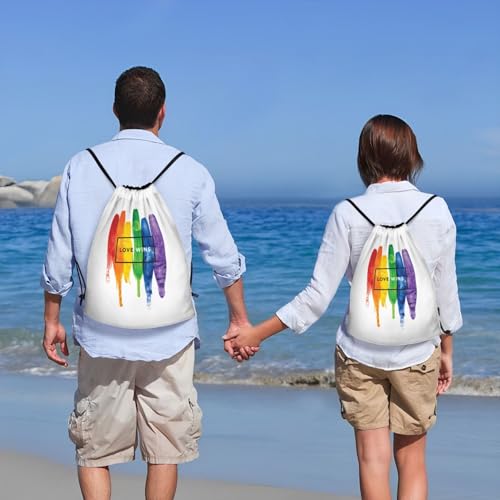 Rainbow Pride LGBT Drawstring Backpack Bag Sport Gym Dance Beach Travel Sackpack for Women Men - color: Lgbt_ddd00650