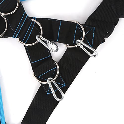 Weight Bearing Shoulder Strap Pulling Sled Harness Vest Resistance Bands with Pulling Strap Durable Nylon Material Adjustable Design for Strength Training and Team Sports - color: Black Blue