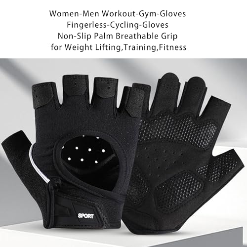 IZUS Women-Men Workout-Gym-Gloves Fingerless-Cycling-Gloves Non-Slip Palm Breathable Grip for Weight Lifting,Training,Fitness