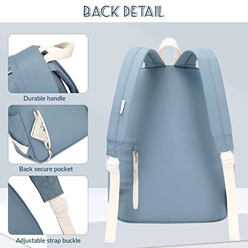 Lanola Teen Girl School Backpack Casual Daypack Bookbag Elementary College Travel Backpack with Cute Ribbon for Girls - color: Blue