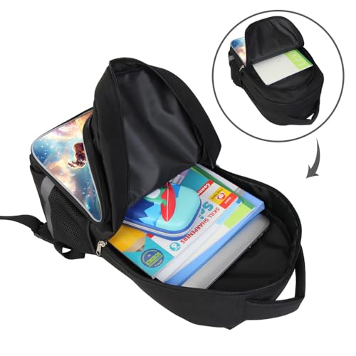 HiMagics Kids Backpack Lightweight Durable Teens Back pack for Boys and Girls School bag with Adjustable Shoulder Straps & Padded Back 17 Inch bookbags with 3D Reflective Football Pattern - color: A06-football