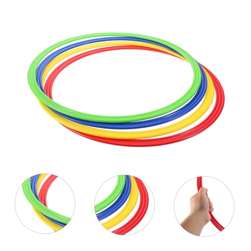 4pcs Soccer Agility Training Rings Sturdy Plastic Sport Rings for Speed and Coordination for Football Players Outdoor Fitness Equipment for Drills and Exercises