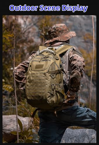 Heavy duty zipper military backpack Outdoor Tactical Backpack,Nylon canvas Knapsack,hiking camping travel Backpack, 3-day backpack,water resistantt (01#khaki) - color: 01#khaki