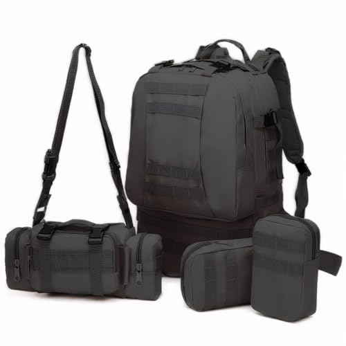 Military Tactical Backpack for Men 60L Waterproof Bug Out Bag Survival Rucksack Go Bag Emergency Molle System Army 3 Day Assault Pack for Hiking Hunting Camping CP - color: Cp
