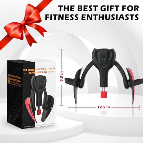 3rd Gen Inner Thigh Leg Train Exercisers 0-100 lbs Adjustable Resistance with Leg Straps Band Pelvic Floor Kegel Hip Exercise Workout Equipment Pilates Women Men - color: Black