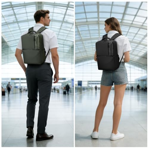 Small 15.6" Laptop Backpack for Men Women Water Resistant Green - color: Green