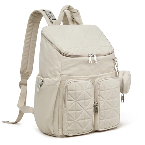 G4Free Diaper Bag Backpack for Moms Dads Travel Baby Bag with Pacifier Case & Insulated Pockets,Beige - color: Beige