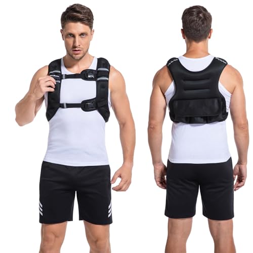 Adjustable Weighted Vest for Women and Men, DecRose 6-10lb/12-18lb Rucking Vest with 6 Ironsand Weights, Body Weight Vest for Home Workouts, Running, Walking and Strength Training - size: 12-18LB