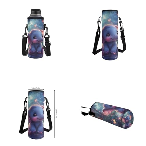 Cute Elephant Backpack for Kids Girls Backpack with Lunch Box Water Bottle Holder with Strap and Soft Pencil Case 4PCS Set Elementary Bookbag with Front Pocket 17 inch Sturdy School Bag - color: Little Elephant