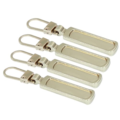 Auvotuis 4Pcs Zipper Pull Replacement for Small Holes, Detachable Tiny Zipper Replacement Slider, Spare Zipper Pulls for Luggage/Jackets/Backpacks/Boots/Purses (Gold) - style: Gold