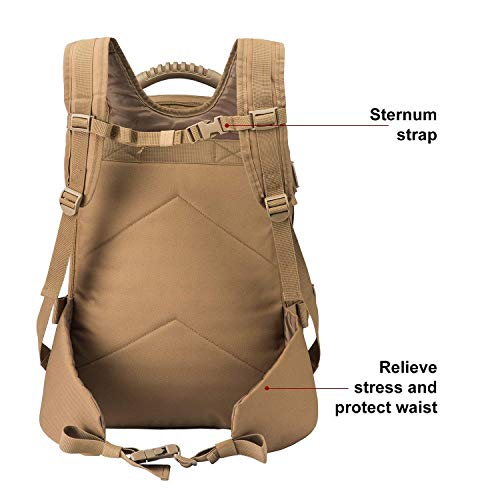 Greencity Laptop Backpacks Tactical 3 Day Expandable Bug Out Bag Classic Case Travel Hiking,Coyote - color: Coyote, size: With Belt