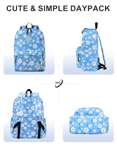 VASCHY Backpack for School, Lightweight Water Resistant Bookbag Casual Daypack for Women/Teen Girls Daisy - color: Z-daisy