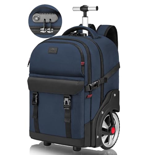 MATEIN Rolling Backpack with Wheels, Roller Backpack for Men Women, Blue - color: Blue