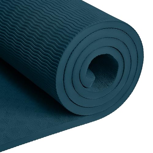 Retrospec Zuma Yoga Mat | 1/2 Inch Thick Non Slip Workout Mat | TPE Exercise Mat for Yoga, Pilates & Stretching | 72x24in - color: Ocean Blue