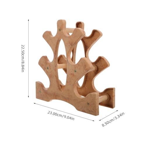 IMIKEYA Three-tier Wooden Dumbbell Rack Stand for Home Gym Organization, Compact Weight Storage Shelf with Kettlebell Saddle, Space-saving Fitness Equipment Holder for Strength Training