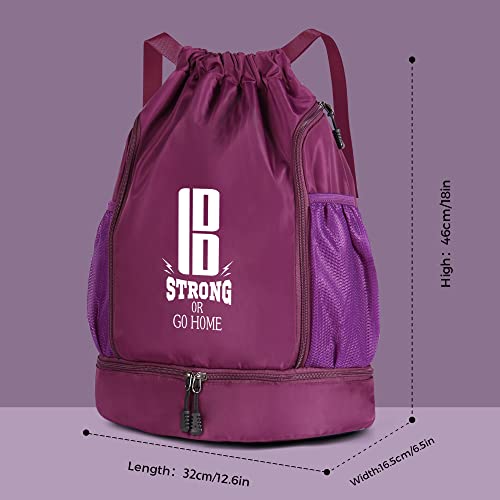 brooman Youth Soccer Bags Boys Girls Backpack for Soccer Basketball Volleyball & Football with Ball Compartment - color: Purple