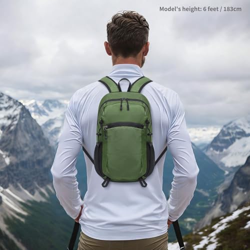 20L Small Hiking Backpack for Women Men Packable Daypack Green - color: Dark Green, size: 20L