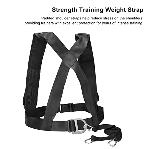 Sled Harness Resistance Strap, Black Nylon Tire Pulling Fitness Equipment, Strength Training - Padded Shoulder Straps, Durable Design, Ideal for Speed Agility and Endurance