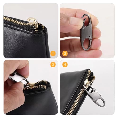 10Pack Anti-Theft Zipper Clips | Mini Locks, Metal Zipper Pull Replacements for Luggage Backpack Purse, Rust-Proof Travel Luggage Lock, Black
