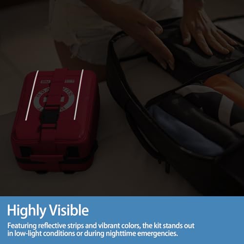 Professional Trauma First Aid Kit - Military-Grade Labelled Compartments & MOLLE System for Workplace, Outdoor, Car, Boat, Hurricane Emergencies 265 Piece Emergency Necessities Kits - size: Large