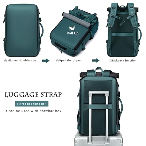 Travel BackpackWaterResistant Large LaptopBackpack with Shoe CompartmentMulti-Pocket Carry On Backpack for Business Work Trip - color: Blue