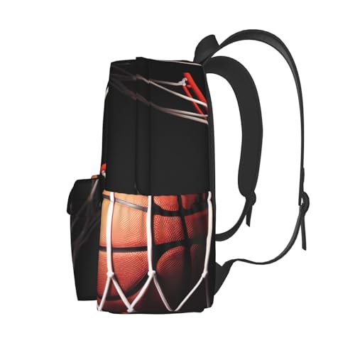 Basketball Travel Backpack for Men Women 15.6 inch Laptop Backpack Casual Daypack for Weekender - color: Basketball