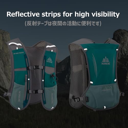 Azarxis Running Water Bottles Flask BPA Free Leakproof Hydration Vest Packs Waist Belt Replacement for Triathlon Marathon Hiking Cycling Climbing Runner - color: #4 Mint Blue (5L) with a 500ml Soft Flask