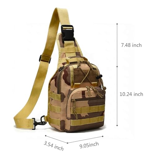 Viriber Tactical Backpack, Waterproof Military Cross-body Molle Sling Shoulder Backpack Chest Bag for Outdoor Every Day Carry CP02 - color: Cp02