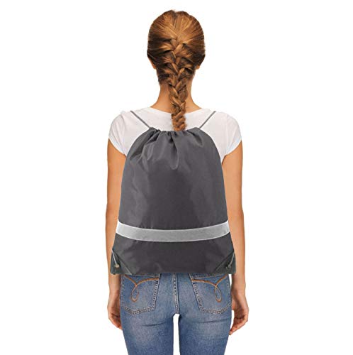 BeeGreen 20-Piece Grey Drawstring Backpacks, Reflective Cinch Sacks, DIY Blank Drawstring Bags for Women and Men, 16.5" L x 13.4" W - color: Reflective Grey-s