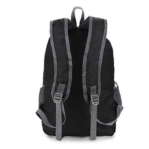 MounTop Outdoor Lightweight Foldable Water Resistant Backpack for Travel Hiking Riding - color: Black